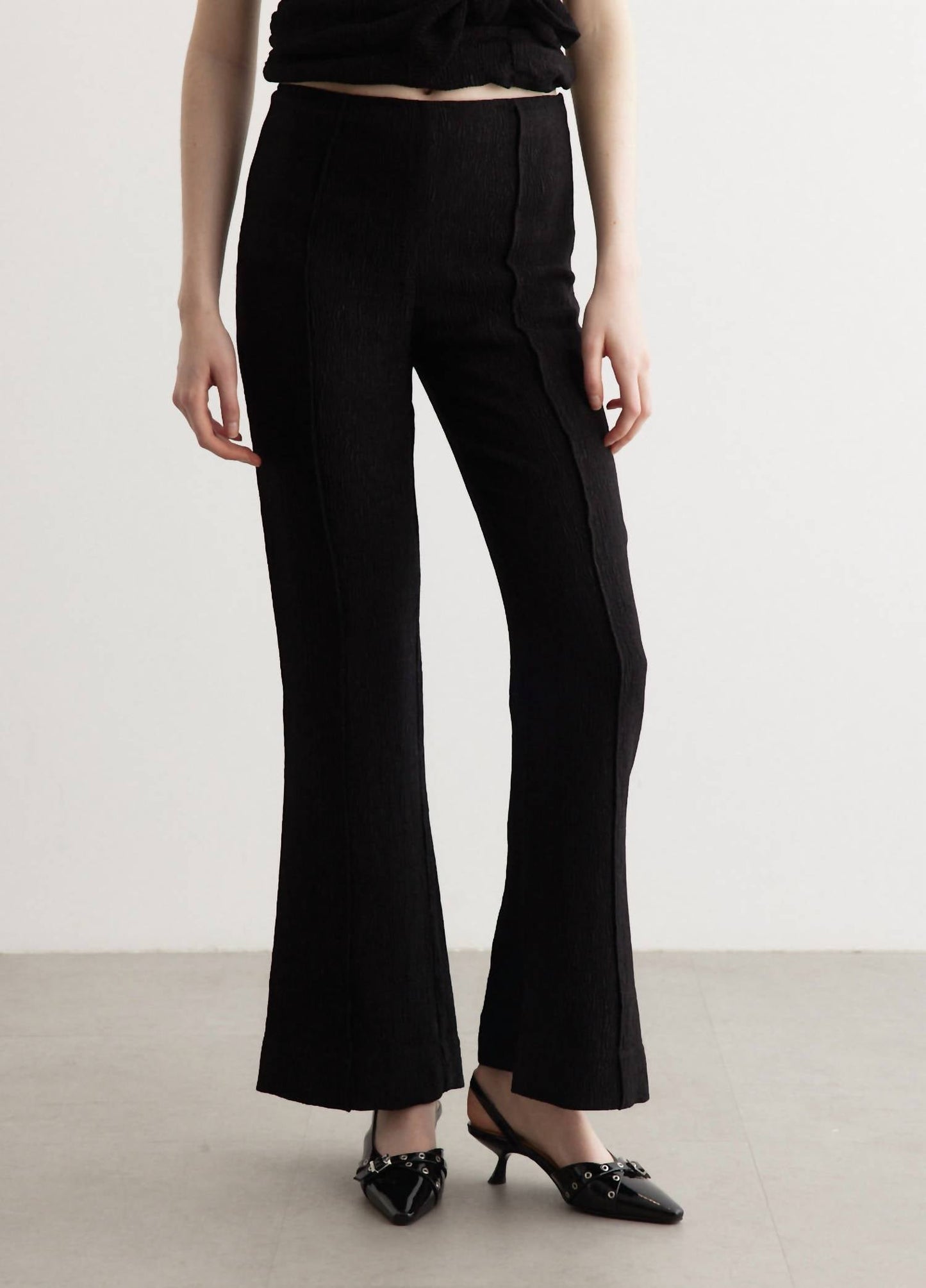 Ganni - Viscose Stretch Crepe Flared Pants