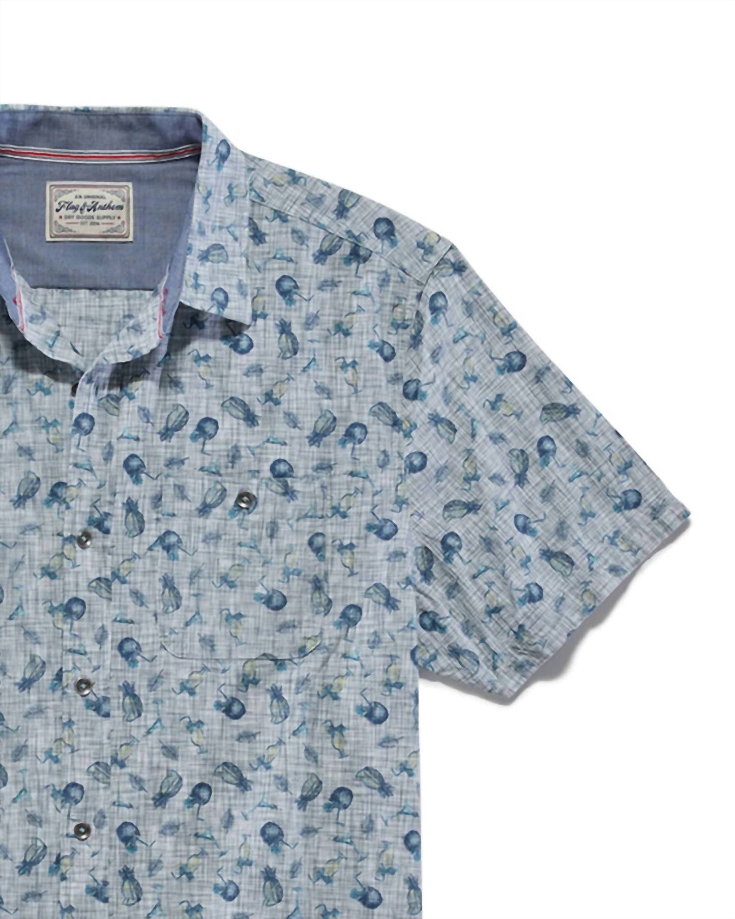 Flags & Anthem - Saxton Short Sleeve Coconut Print Space Dye Shirt
