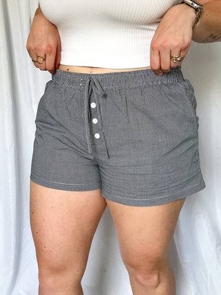 Le Lis - Shorts xadrez feminino estilo praia