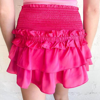 Day + Moon - Smocked Waist Ruffle Mini Skirt