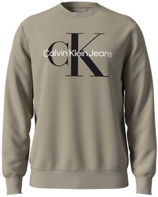 Calvin Klein - Moletom masculino com gola redonda e monograma