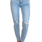 Judy Blue - Mid Rise Control Top Distressed Skinny Jeans