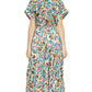 Entro - Satin Printed Midi Dress