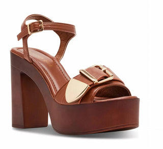 Madden Girl - Ankle Strap Buckled Wooden Platform Heels