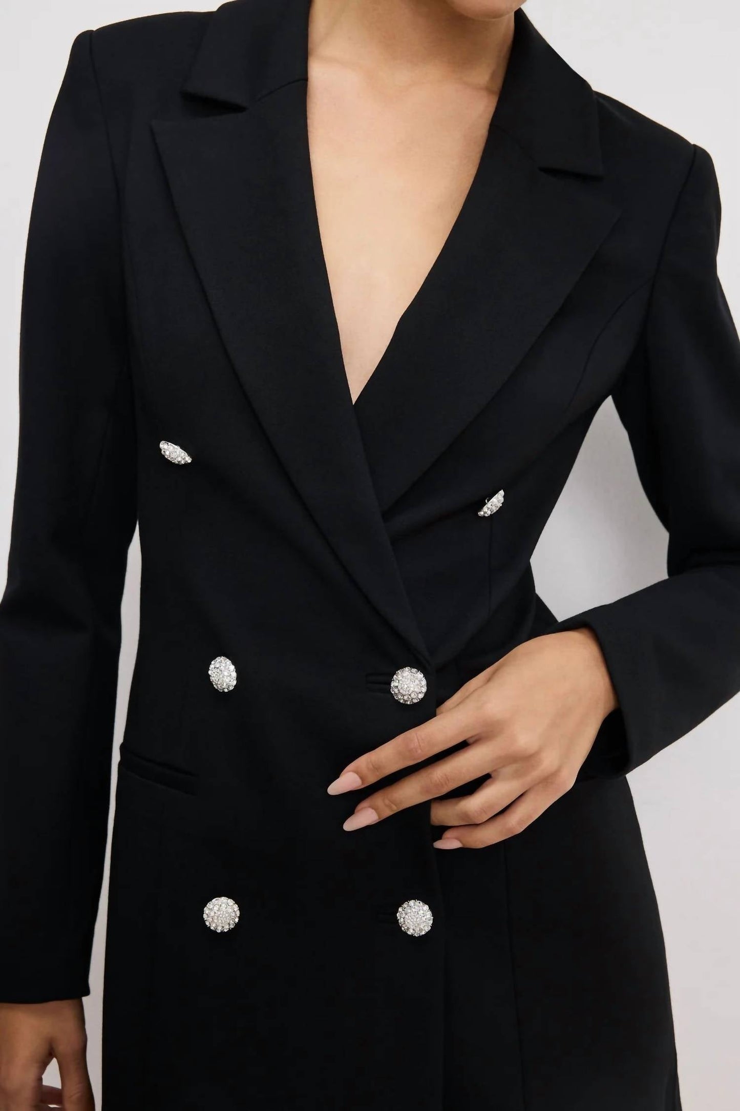 Good American - Ponte Embellished Blazer Dress
