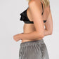 Pol - Adjustable Strap Velvet Layer Trim Bralette