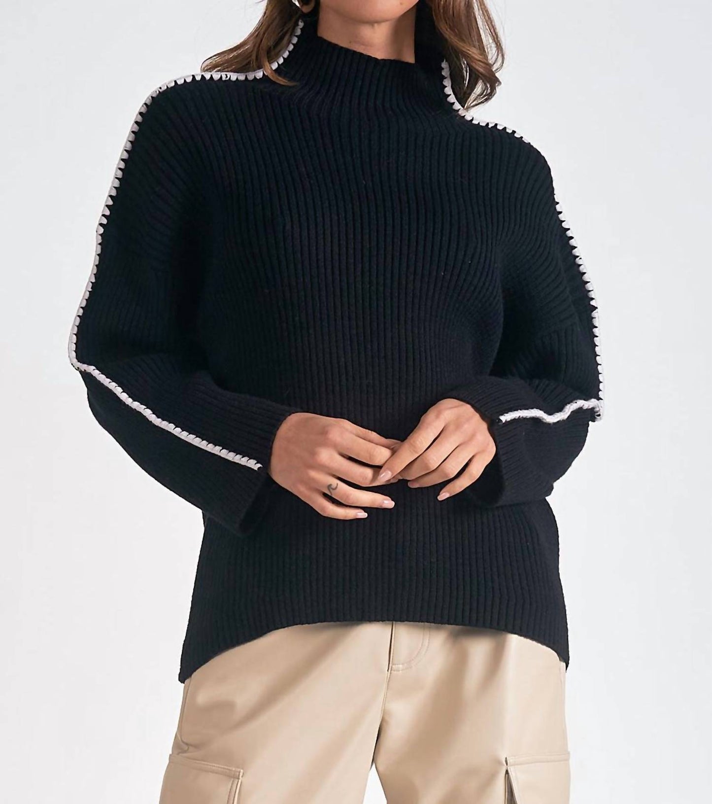 Elan - Mockneck Stitch Sweater