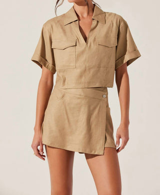 Astr - Top Deborah Linen Blend Safari