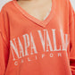 Free People - Venice V-neck Graphic Sweatshirt - Petite