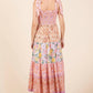Mittoshop - Tube Patchwork Border Print Midi Dress