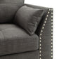 Laurissa Light Charcoal Linen Chair with 3 Pillows