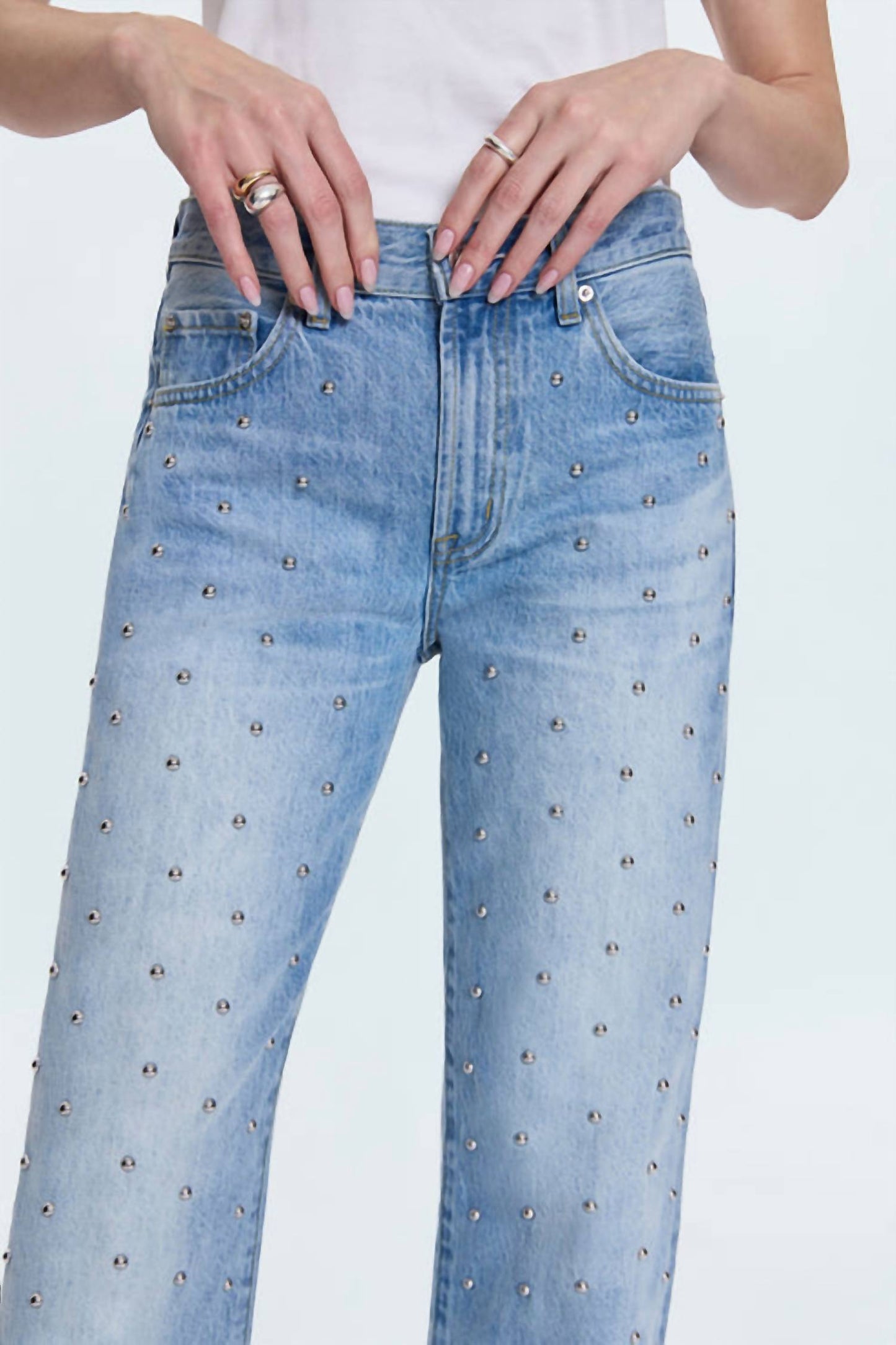Pistola - Lexi Mid Rise Bowed Straight Jeans