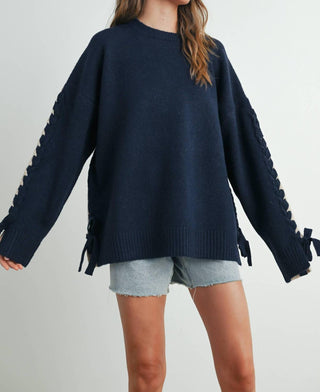 Buttermelon - Cate Tie Sleeve Pullover Sweater