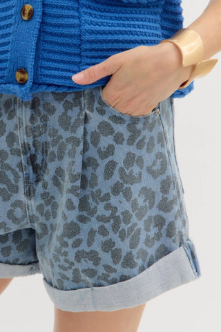 Entro - Denim High Waisted Shorts