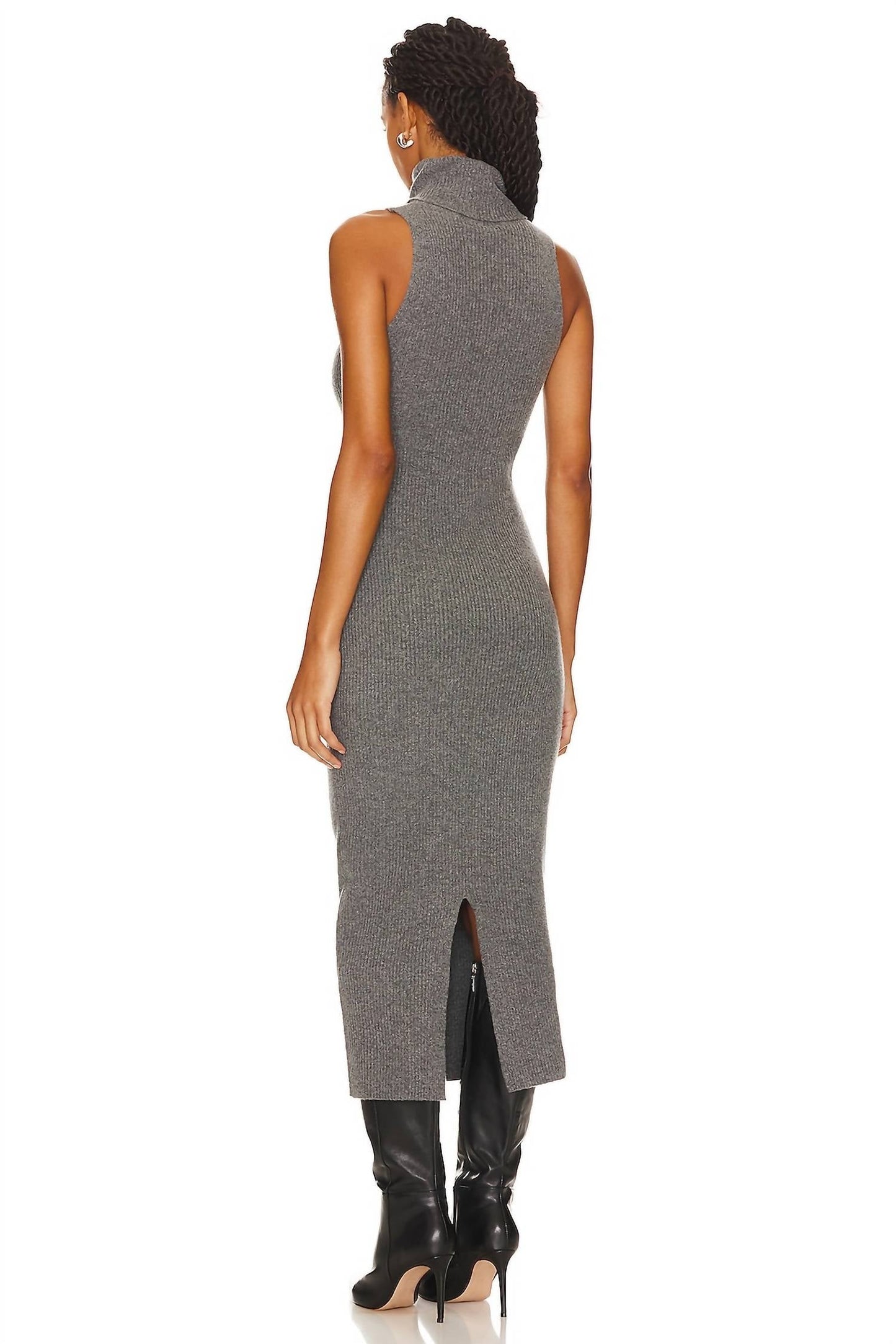 Enza Costa - Rib Sleeveless Turtleneck Sweater Dress