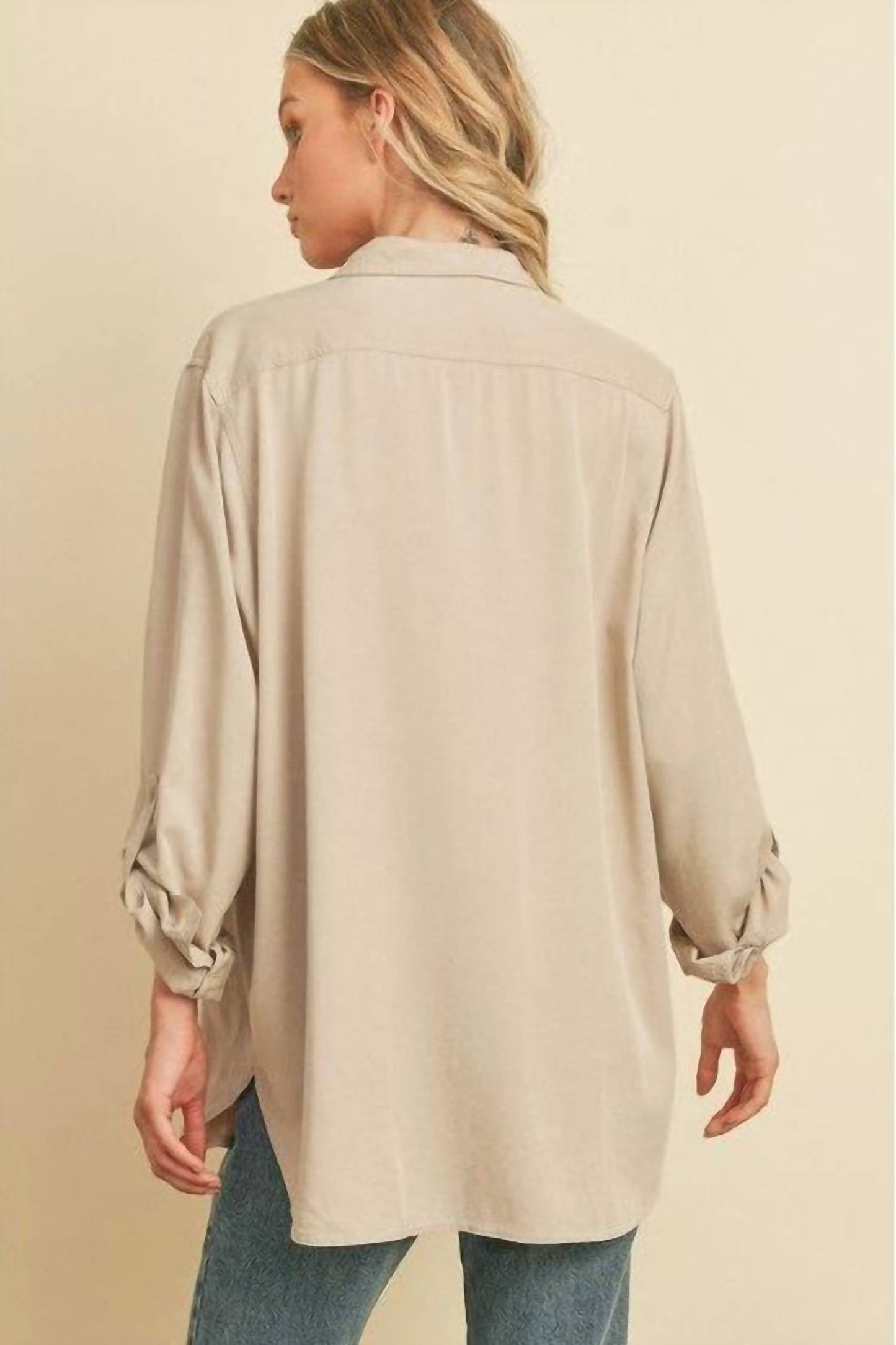 Dress Forum - Women's Tencel Oversized Button Down Shirt
