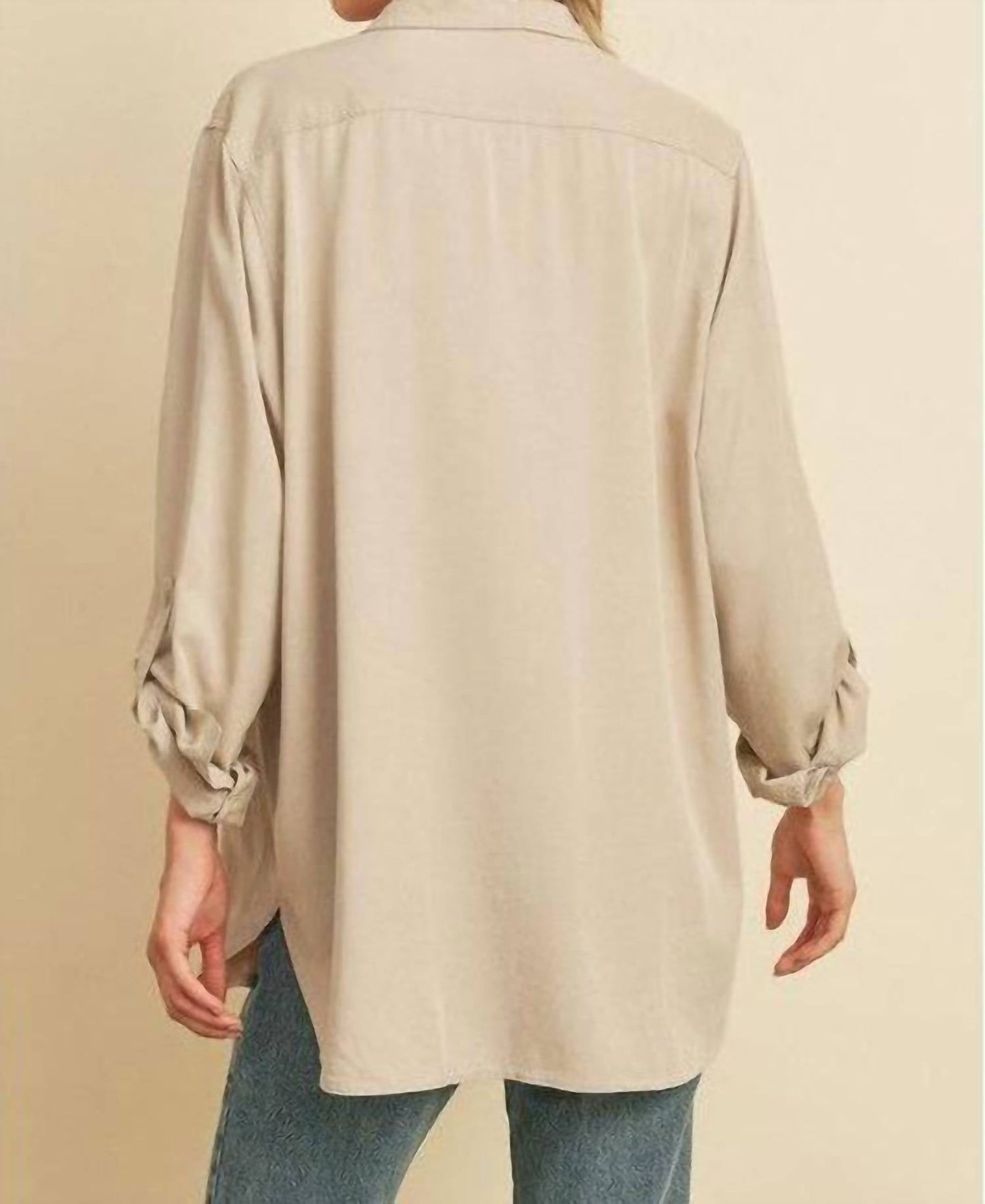 Dress Forum - Women's Tencel Oversized Button Down Shirt