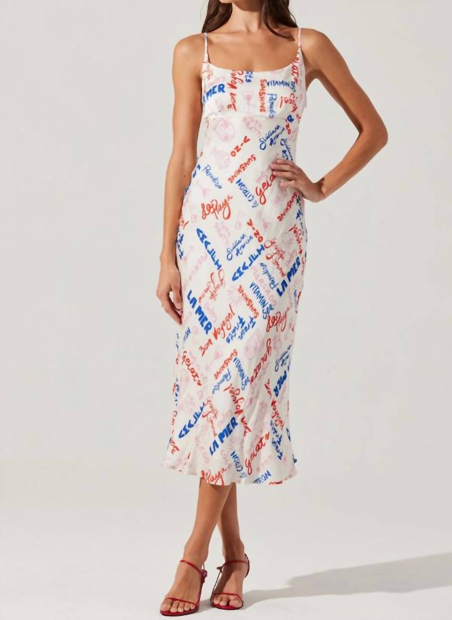 Astr - Joan Satin Midi Dress