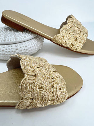 Coco Indigo - Sandálias Capri Texturizadas Femininas Slip-on