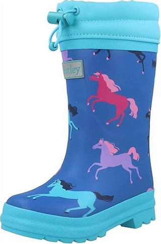 Hatley - Botas de chuva com forro de sherpa para meninos, estilo cavalo empinado