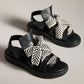 All Black - Women's Bowlace Sandal
