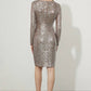 Joseph Ribkoff - Long Sleeve Sequined Dress
