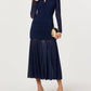 Astr - Yasmine Ruched Long Sleeve Midi Dress