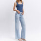 Flying Monkey - HIGH RISE DRAWSTRING WAISTBAND WIDE LEG JEANS