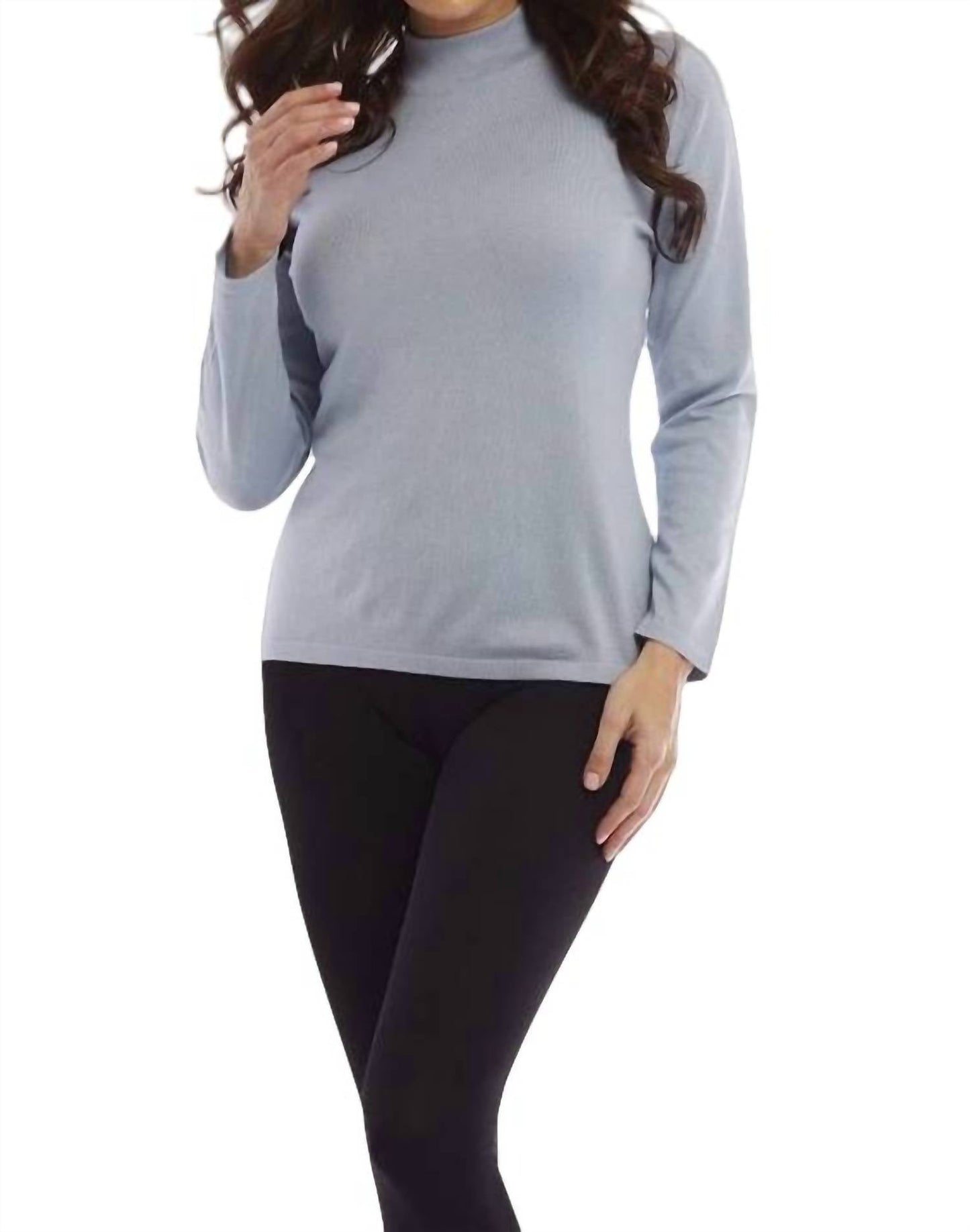 Angel Apparel - LONG SLEEVE MOCK NECK TOP