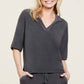 Barefoot Dreams - Cozy Chic Ultra Lite Collared Short Sleeve Top