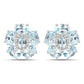 18K White Gold Plated 10.48 Carat Genuine Blue Topaz and White Topaz .925 Sterling Silver Earrings