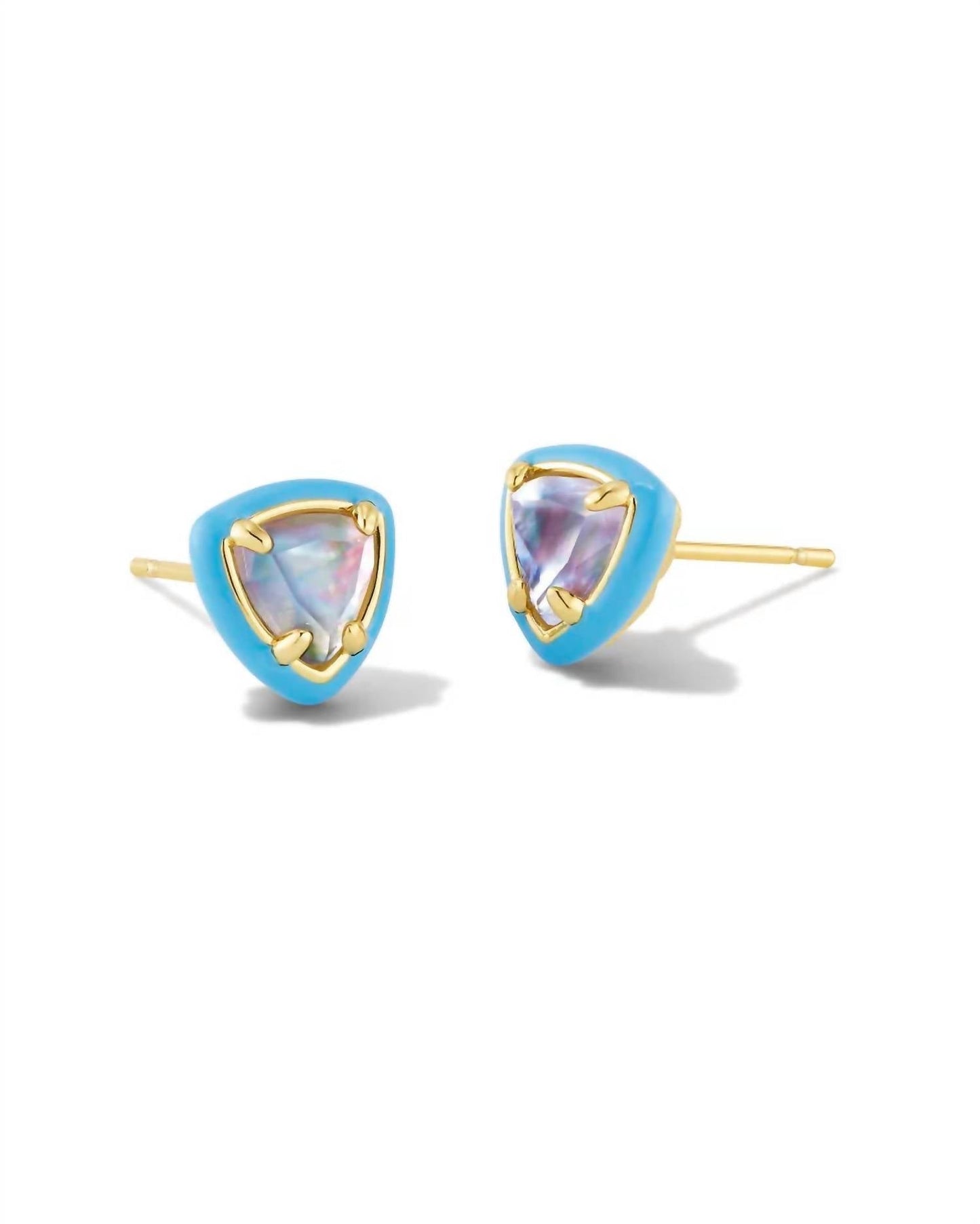 Kendra Scott - Brincos de pino com moldura esmaltada em ouro Arden