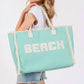 Judson & Co. - Women's Canvas Tote Bag With "beach" Embroidered