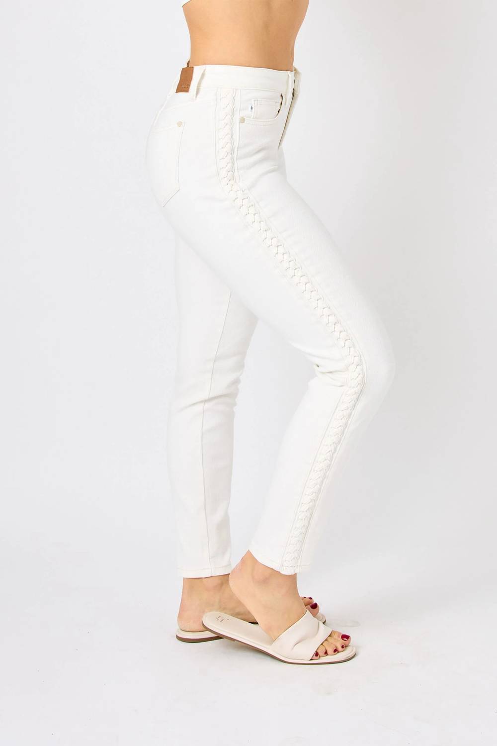 Judy Blue - Mid Rise Braided Detail Jeans