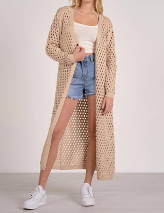 Elan - Cardigan longo de crochê