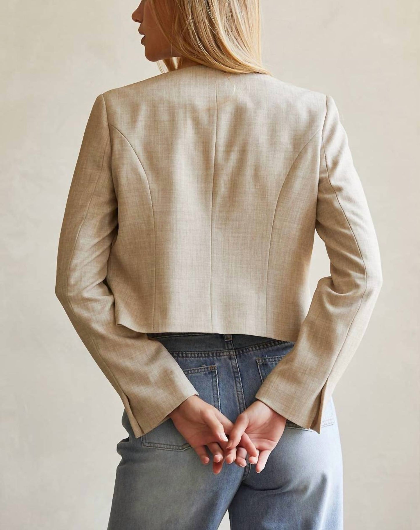 Crescent - Sofia Crop Open Blazer