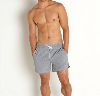 Hugo Boss - Velvetfish Striped Seersucker Swim Trunks