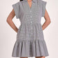 Elan - Cap Sleeve Button Down Mini Dress