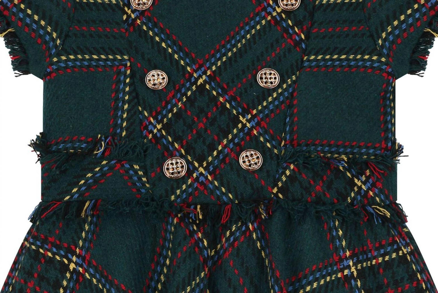 Abel & Lula - Girls Check-Pattern Tweed Dress