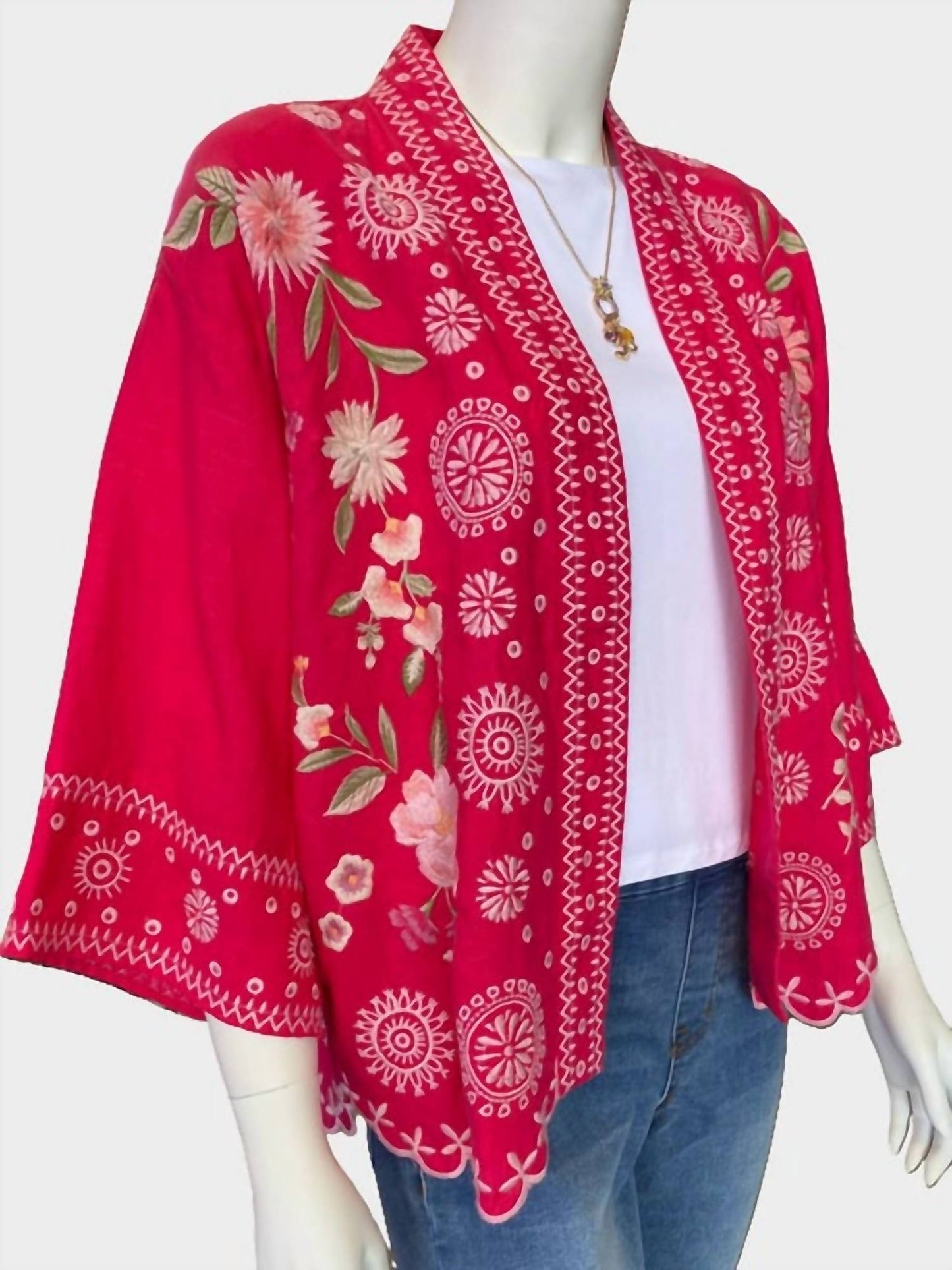 Johnny Was - LINEN CROPPED KIMONO DELLA