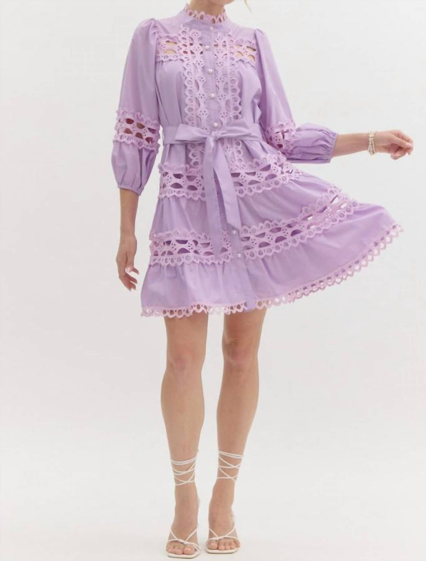Entro - Pearl & Lace Mini Dress