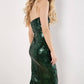 Apricot - Strapless Sequin Midi Dress