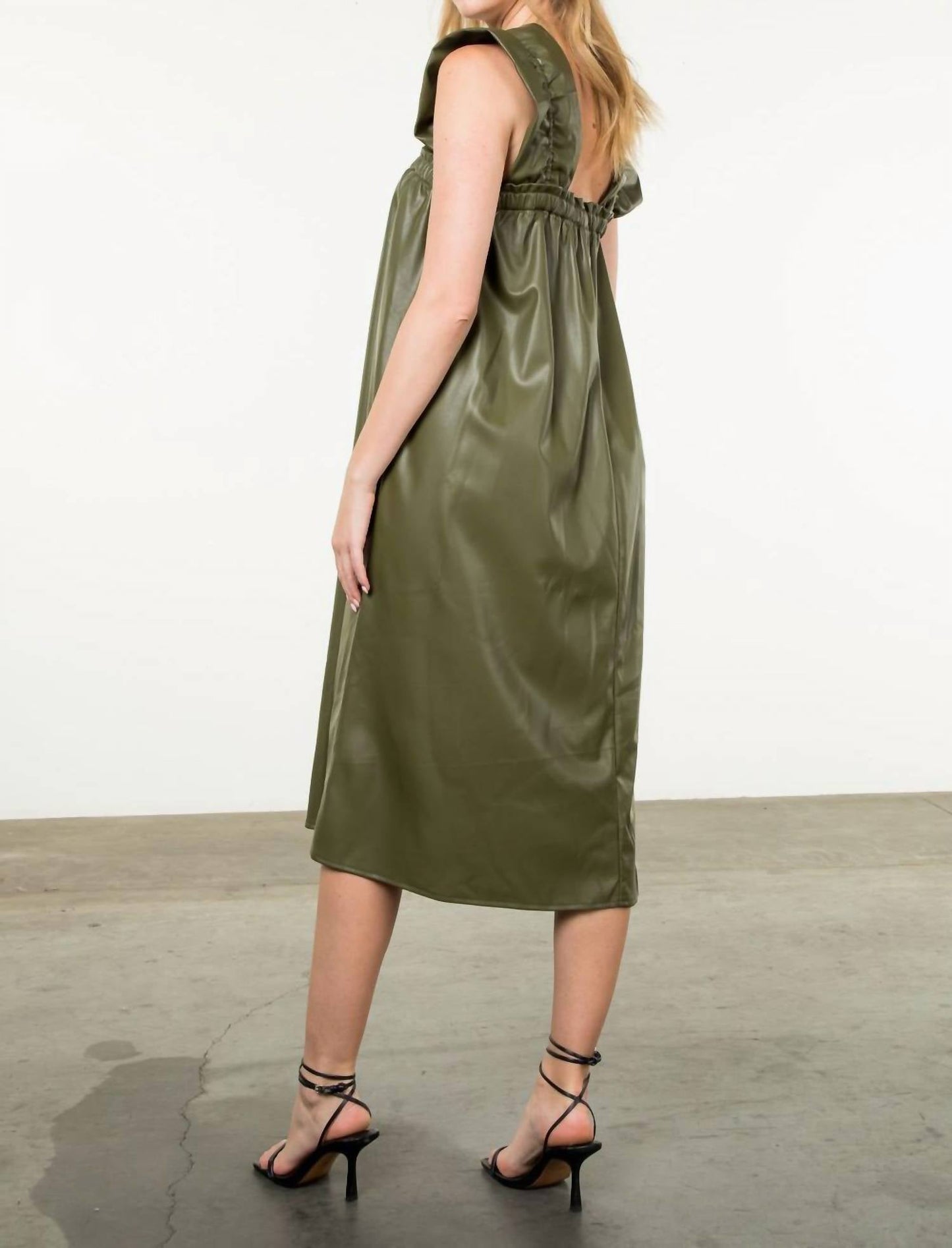 Thml - Allure Faux Leather Midi Dress