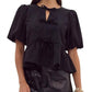 Entro - Danielle Puff Sleeves Bow Detail Top