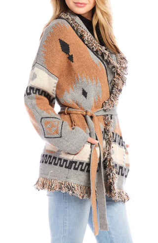 Karen Kane - Suéter Cardigan com Franjas
