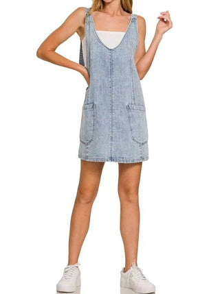 Trendsi - Vestido curto jeans Zenana