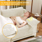 Elegant Four-Seater Sofa with Movable Ottoman and Lumbar Pillow