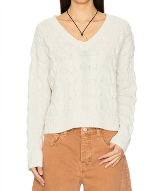 Free People - Suéter com decote em V e cabo lavado