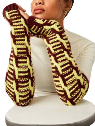 Free People - Aquecedores de braço em malha trançada Mariella