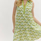 Entro - Split Neck Abstracted Mini Dress